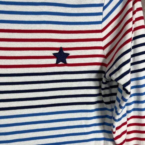 Vineyard Vines Top Womens S Multicolor Striped Boat Neck 3/4 Striped Pima Cotton - Picture 3 of 9